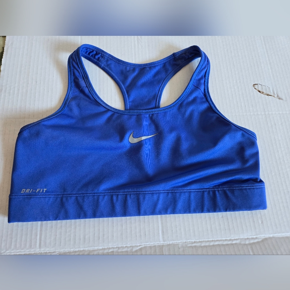 NIKE Dri-Fit Women's Blue Athletic Sports Bra Top 15" × 11.5"
